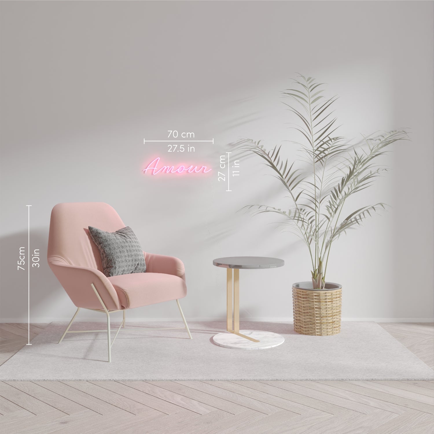 Amour Cursive, neon LED sign